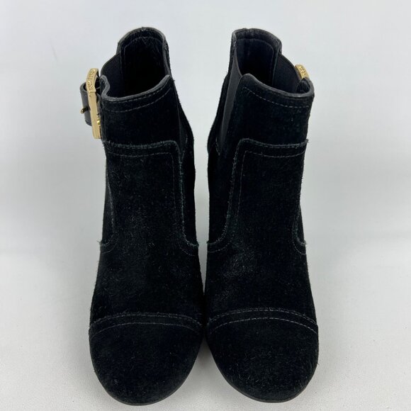Tory Burch Womens Adrienne Black Suede Wedge Booties Chelsea Ankle Boot size 6.5 - Picture 2 of 16